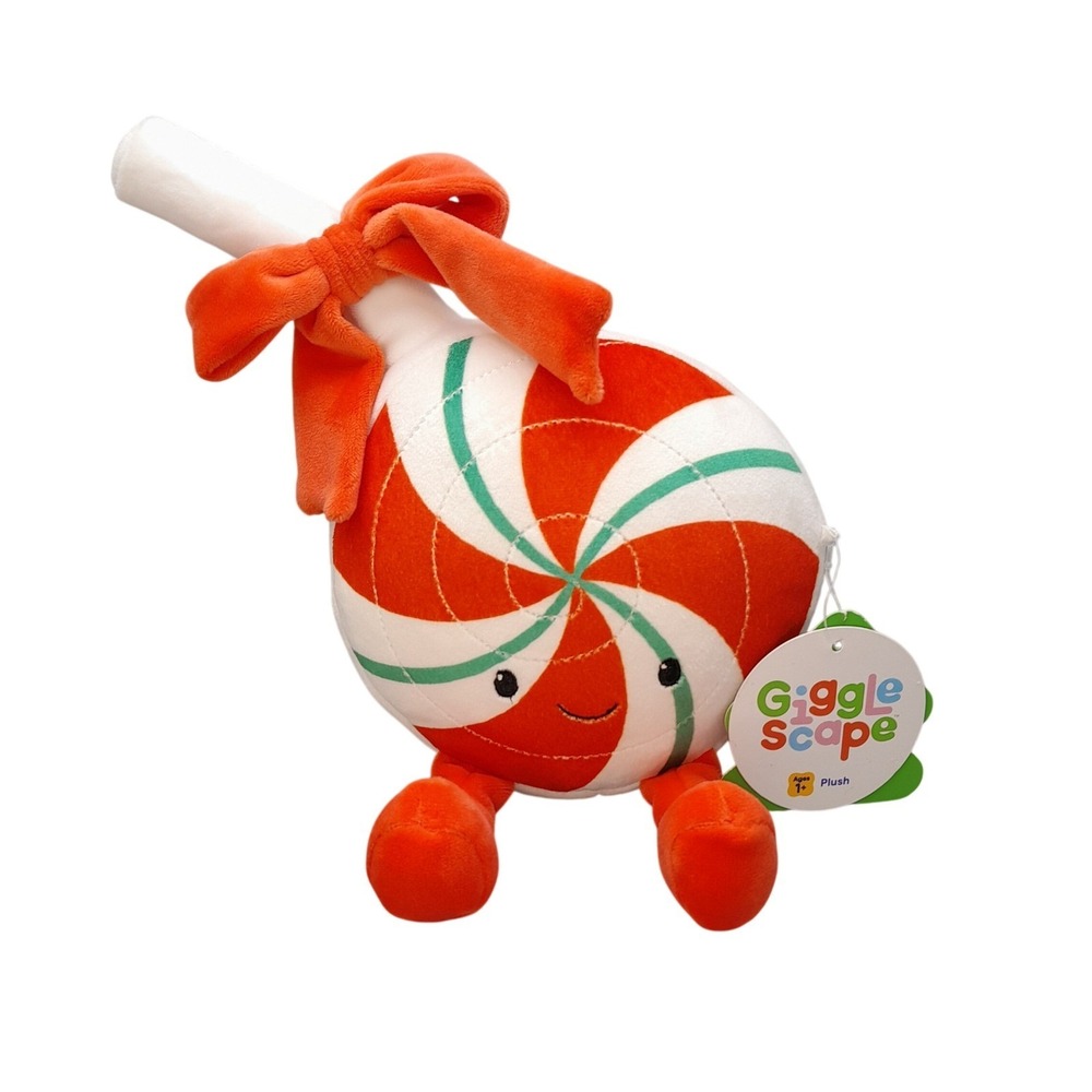 Gigglescape Peppermint Lollipop Plush Red White Green Holiday Stuffed Toy NWT